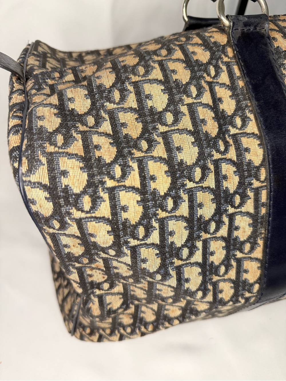 Dior Beige and Navy Trotter Monogram Duffel Bag 45 - Picture 3 of 13